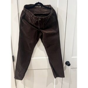 St Johns Bay Womens Straight Leg Corduroy Pants Dark Brown Size 16 Espresso